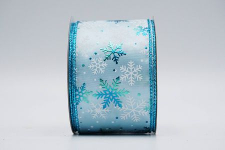 Textured Snowflakes Wired Ribbon_KF7419GT-12_white